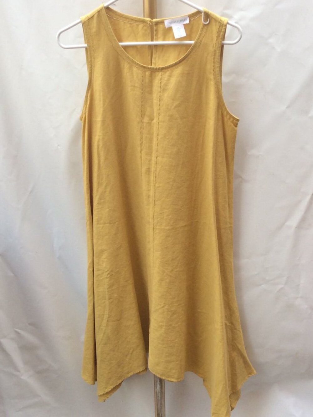 100% Thick Linen Cynthia Rowley Mustard Yellow Dress - Size M